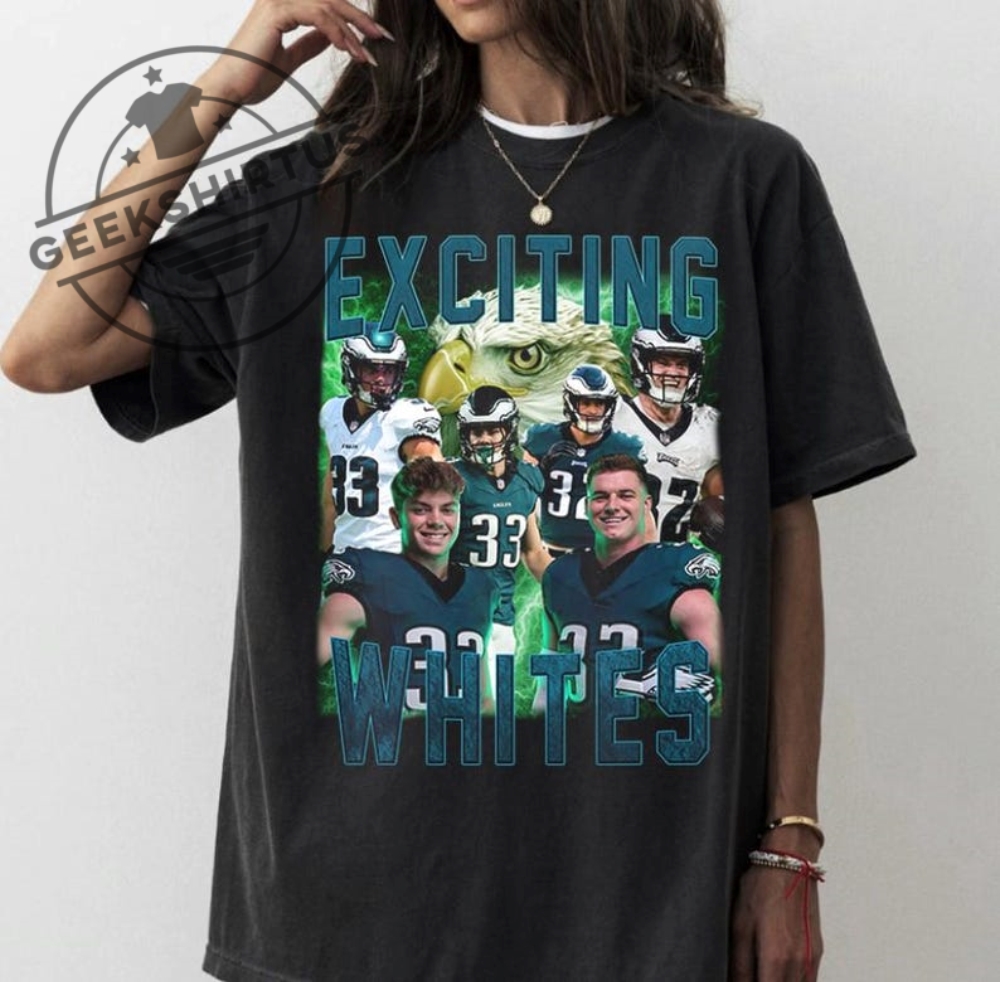 "Top Trending Fan Tees: Chiefs, Elon, LeBron, Philly Football Shirts" 6 Reed Blankenship And Cooper Dejean Exciting Whites Bootleg Vintage Comfort Colors Shirt Exciting Whites Shirt Philadelphia Football Tshirt