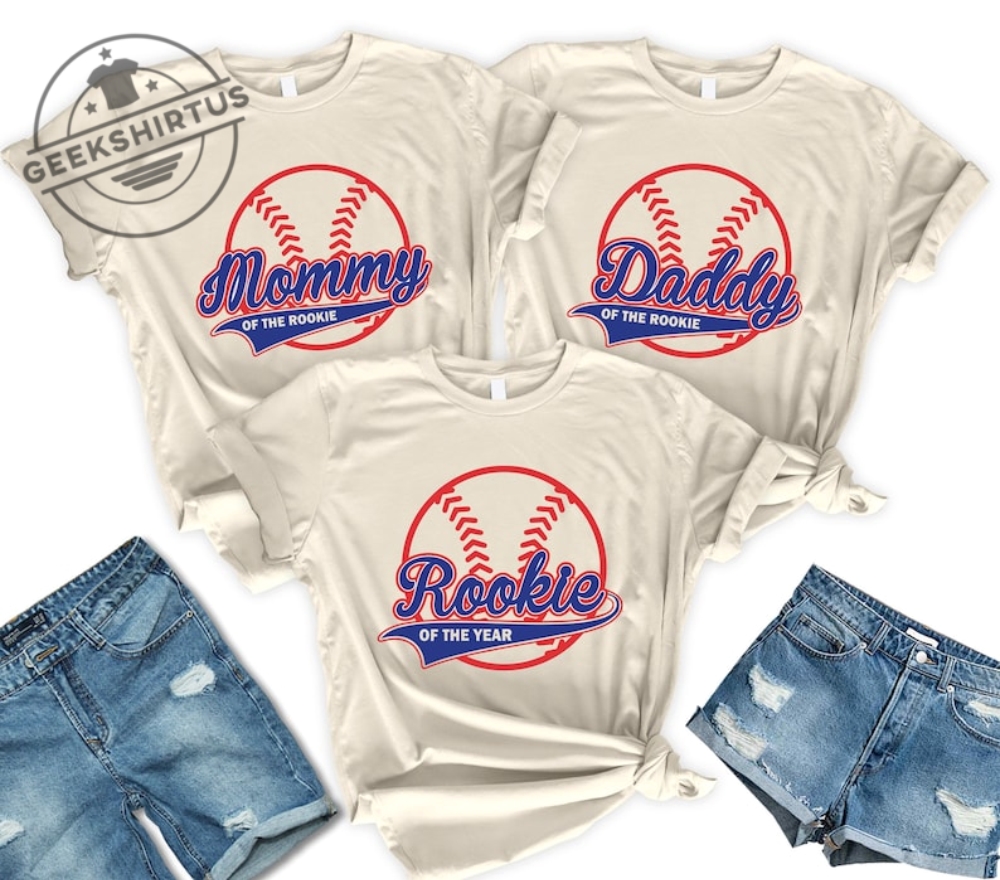 Personalized Baseball Family Shirts Rookie Of The Year Shirt Custom Baseball Shirts Baseball Mama Shirt Baseball Dada Shirt