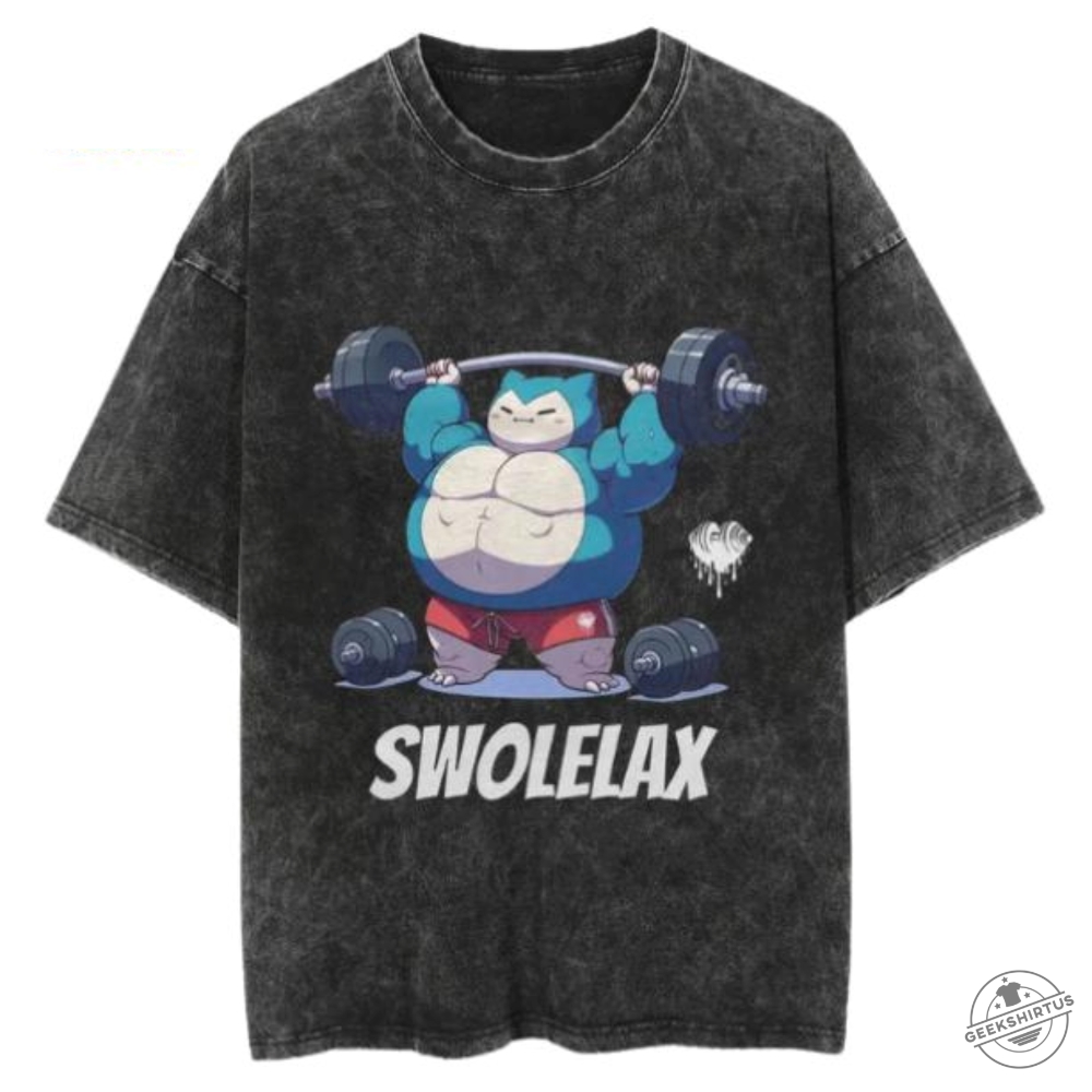 Swolelax Vintage Tee  Snorlax Pokémon Gym Shirt For Anime  Fitness Fans