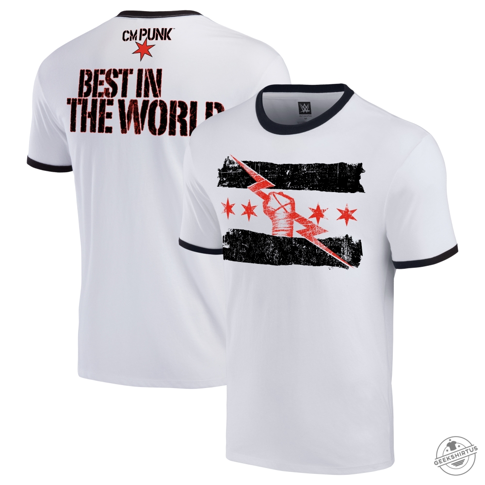 Wwe Cm Punk Best In The World Ringer Tshirt Mens geekshirtus 1