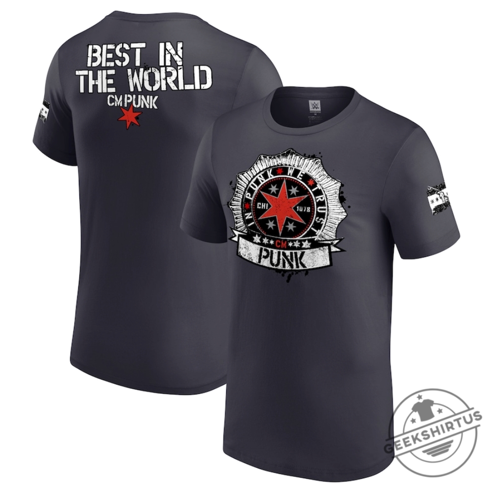 Wwe Cm Punk In Cm Punk We Trust Tshirt  Charcoal