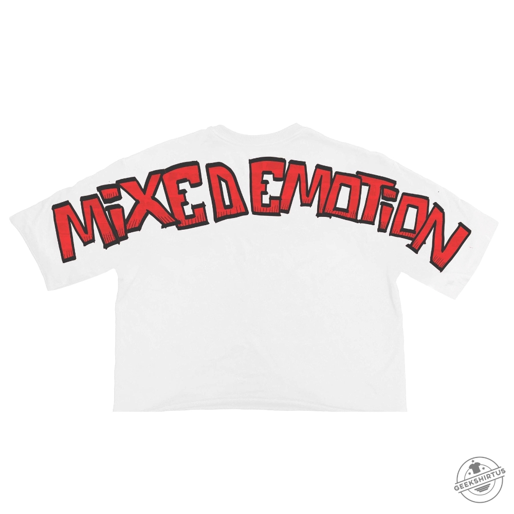 Mixed Emotion White Monster Cropped T.Shirt