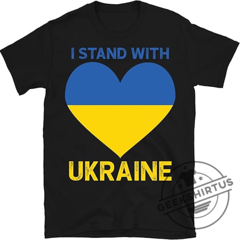 I Stand With Ukraine Support Ukrainian American Usa Flag Shirt I Love Ukraine Shirt Ukraine Flag Tshirt