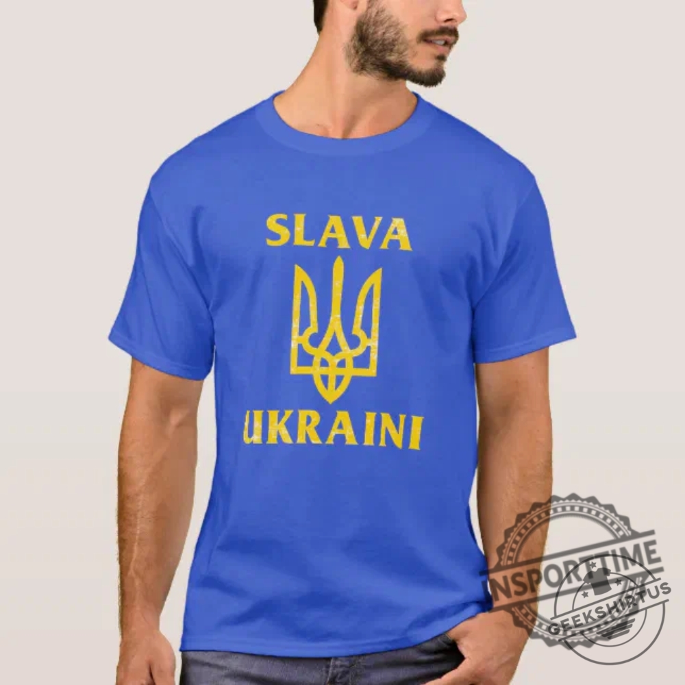 Slava Ukraini Slava Ukrayini Ukraine Flag Tshirt