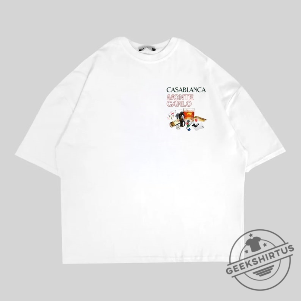 Casablanca Monte Carlo Oversize Unisex Premium Tshirt High Quality Printed 100 Cotton Designer Tshirt Vintage geekshirtus 1