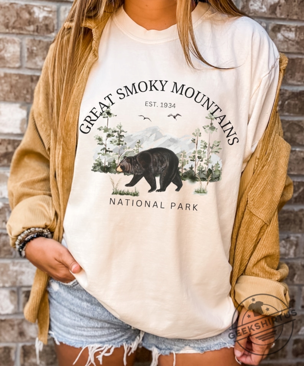 Great Smoky Mountains National Park Tee Shirt Unisex Tennessee Hiking Tshirt Gift