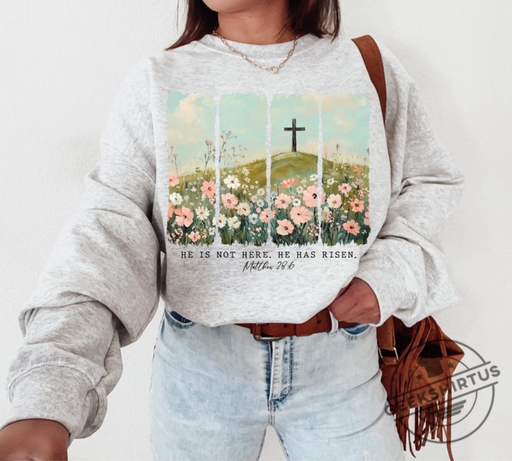 He Is Risen Png Wildflower Png Spring Easter Sublimation Designs Brushstroke Png Aesthetic Boho Dtf Transfers Easter Christian Jesus