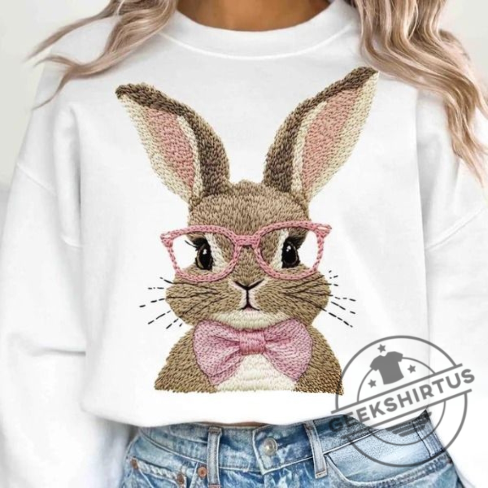 Bubble Gum Bunny With Glasses Trendy Easter