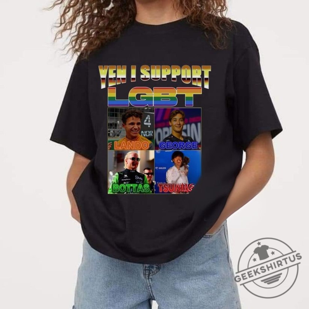 Yeah I Support Lgbt F1 Shirt  Motorsport  Equality Statement Tee