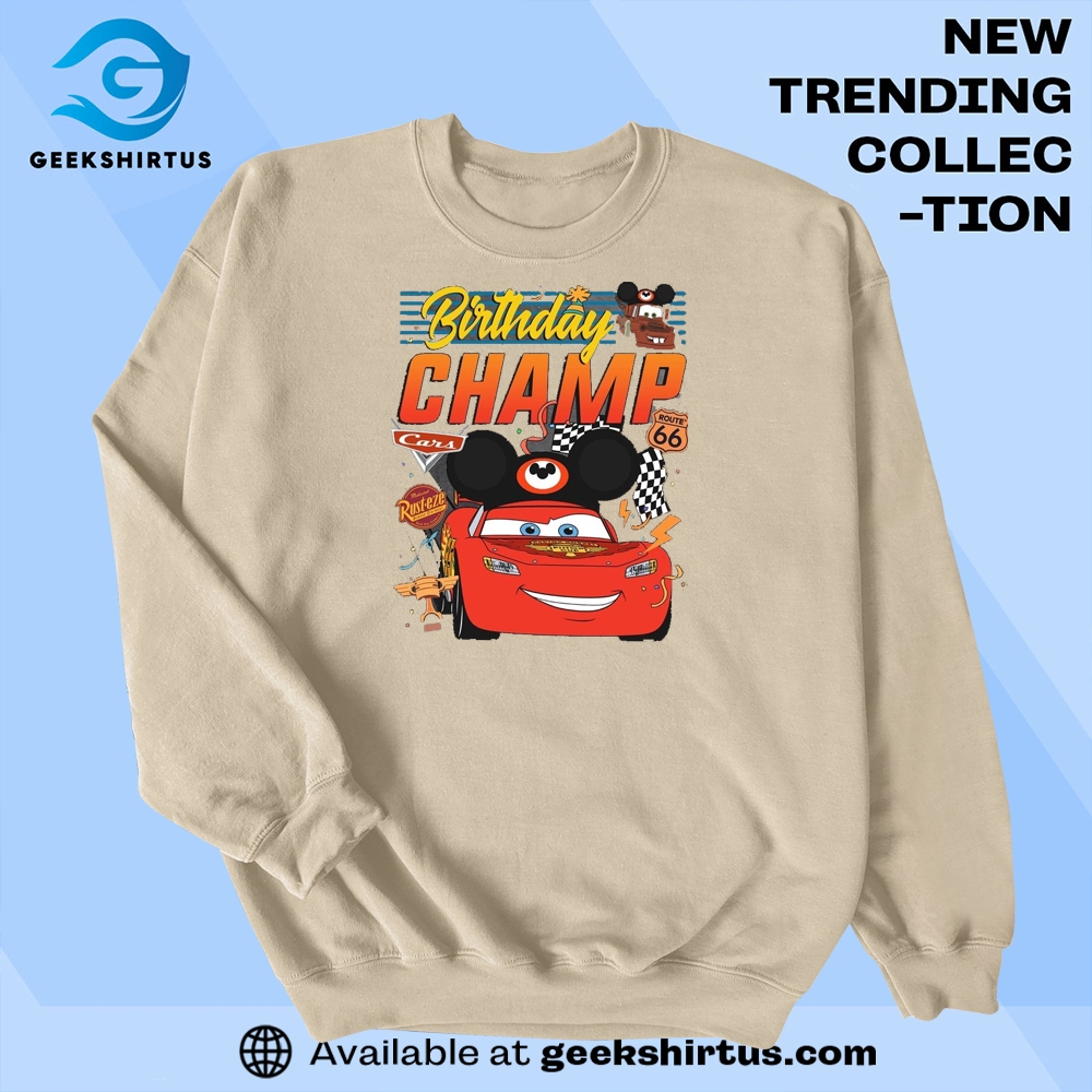Lightning Mcqueen Birthday Shirt Disney Cars Movie Tee