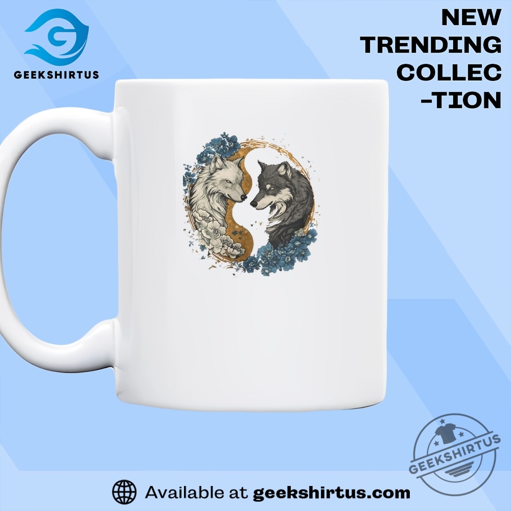 Wolf Couple Yin Yang Tshirt Fierce Wolves Floral Nature Spirit Tee 7 Wolf Couple Yin Yang T-Shirt – Fierce Wolves Floral Nature Spirit Tee