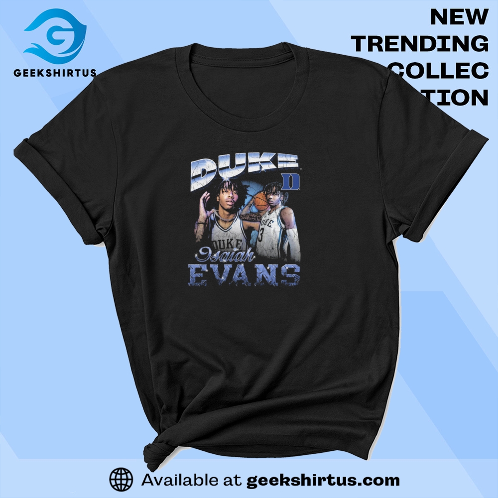 Duke 90S Style Black Graphic T Shirt Featuring Isaiah Evans Throwback Design 9 Duke 90s Style Black Graphic T Shirt Featuring Isaiah Evans Throwback Design