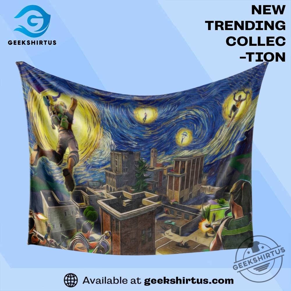 "Unique Themed Blankets: Marvel, Fortnite, Personalized, and More for You" 3 Video Game Fortnite Starry Night Blanket