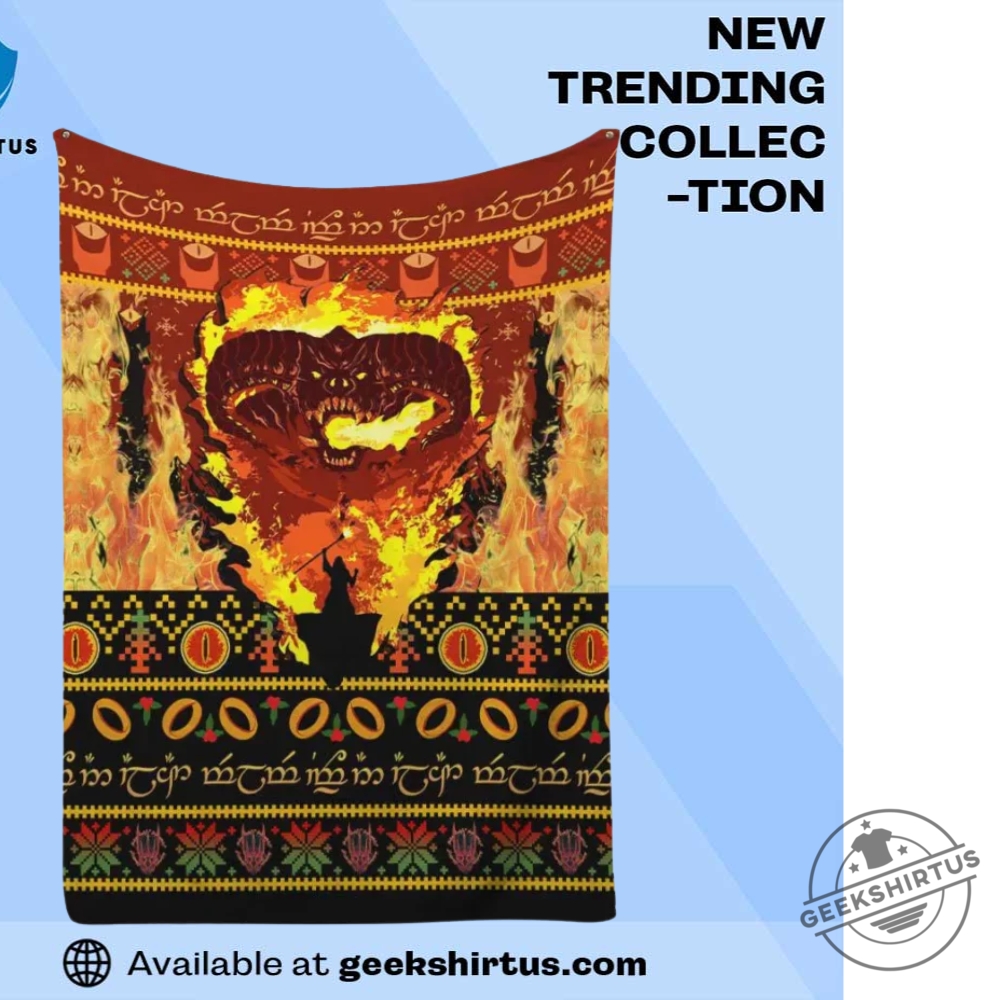 "Unique Themed Blankets: Marvel, Fortnite, Personalized, and More for You" 6 Fantasy Movie Balrog Blanket