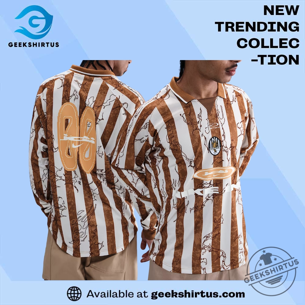 Brown And White Striped  Air Long Sleeve Jersey