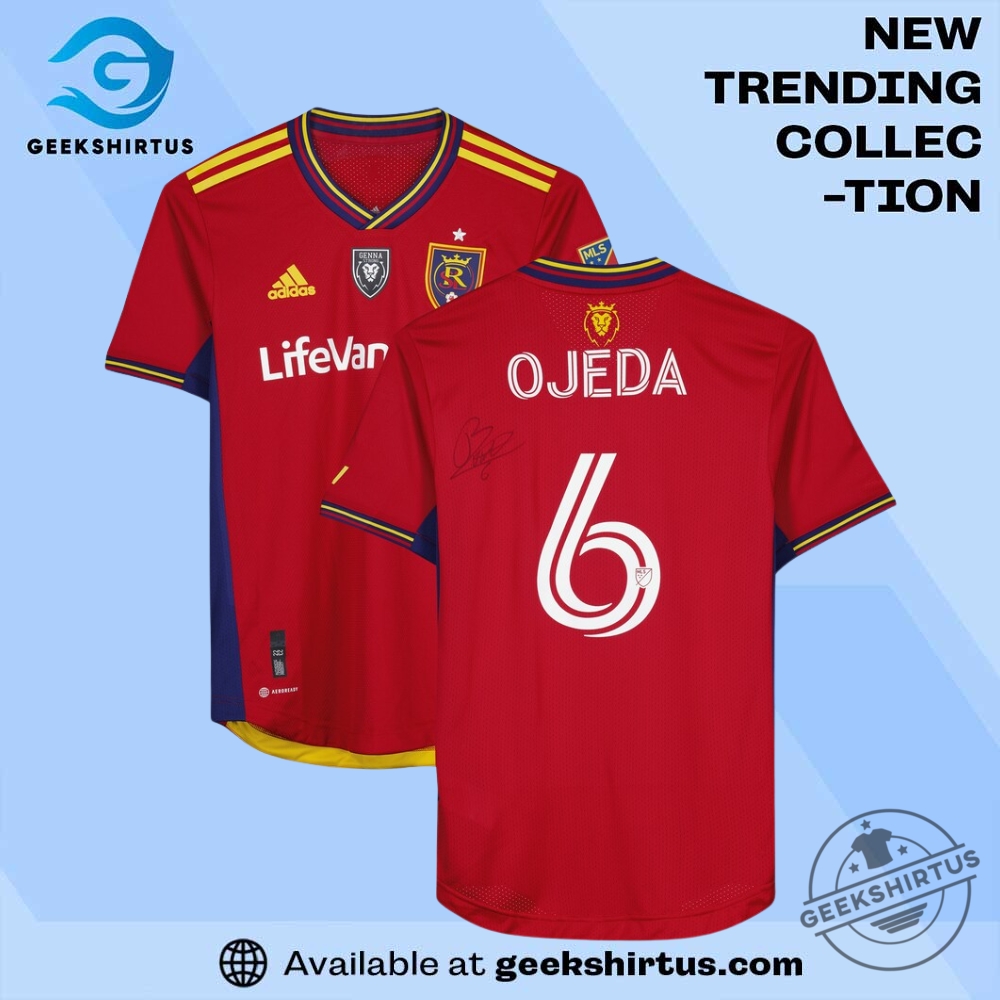 "Top Newcastle United Jerseys: Home, Away, and Lifestyle Collection" 15 Braian Ojeda Signed Real Salt Lake Match Used Red Jersey 6