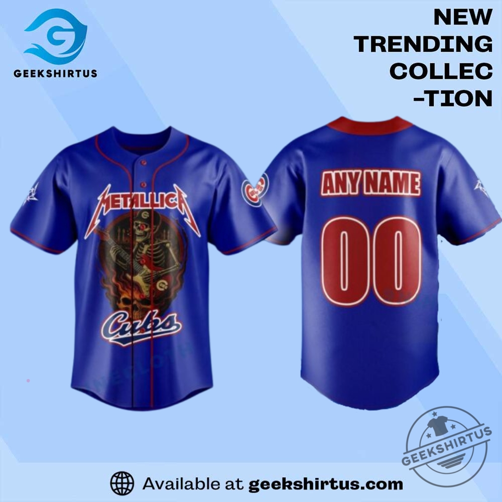 "Top USA Soccer Jerseys and Iconic Atlanta Hawks Gear for Fans" 11 Rare Metallica X Cubs Skeleton Baseball Jersey