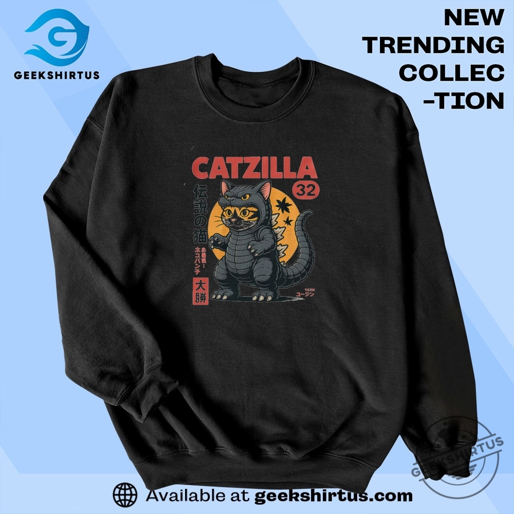 Catzilla Monster Cat Graphic T Shirt 6 Catzilla Monster Cat Graphic T Shirt