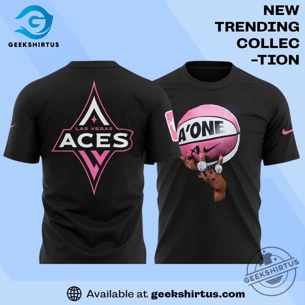 "Top Fan Apparel Picks: Sports Jerseys and Themed T-Shirts" 18 Aone Pink Basketball Graphic T Shirt Las Vegas Aces Inspired Streetwear Tee