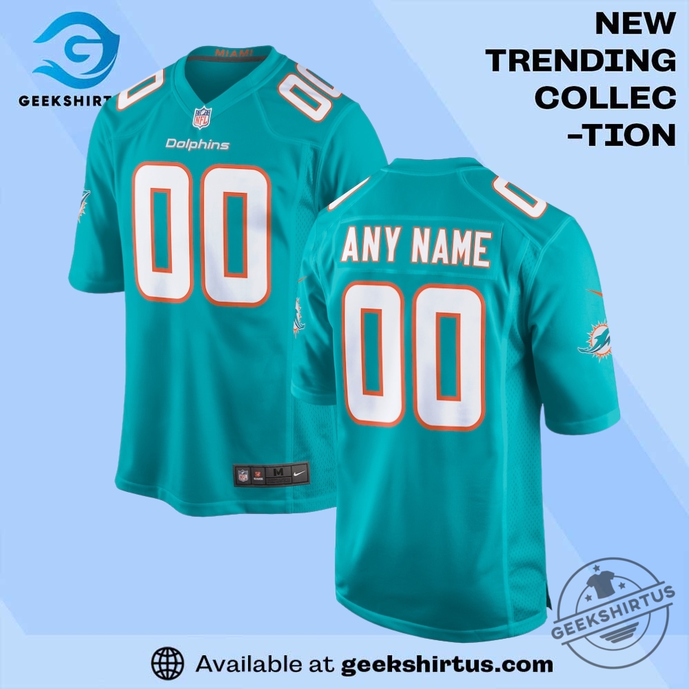 "Shop the Best Jerseys and Hoodies: Mountaineers to Rams Collection" 7 Custom Miami Dolphins Aqua Jersey
