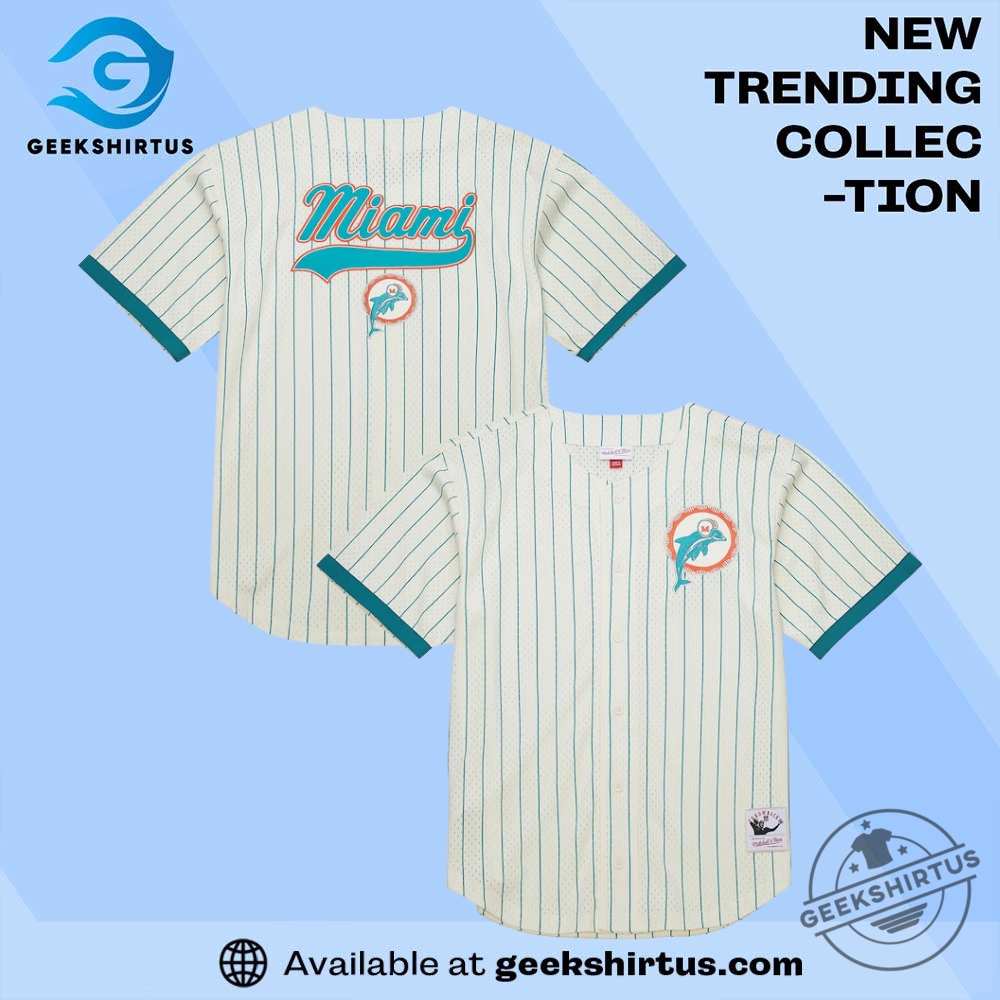 "Shop the Best Jerseys and Hoodies: Mountaineers to Rams Collection" 8 Cream Miami Dolphins Mitchell Ness Final Seconds Vintage Logo Mesh Shirt