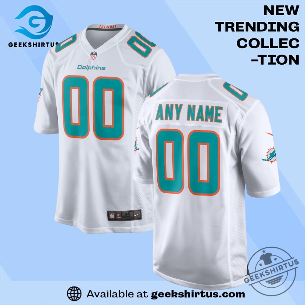 "Shop the Best Jerseys and Hoodies: Mountaineers to Rams Collection" 9 Custom Miami Dolphins White Game Jersey