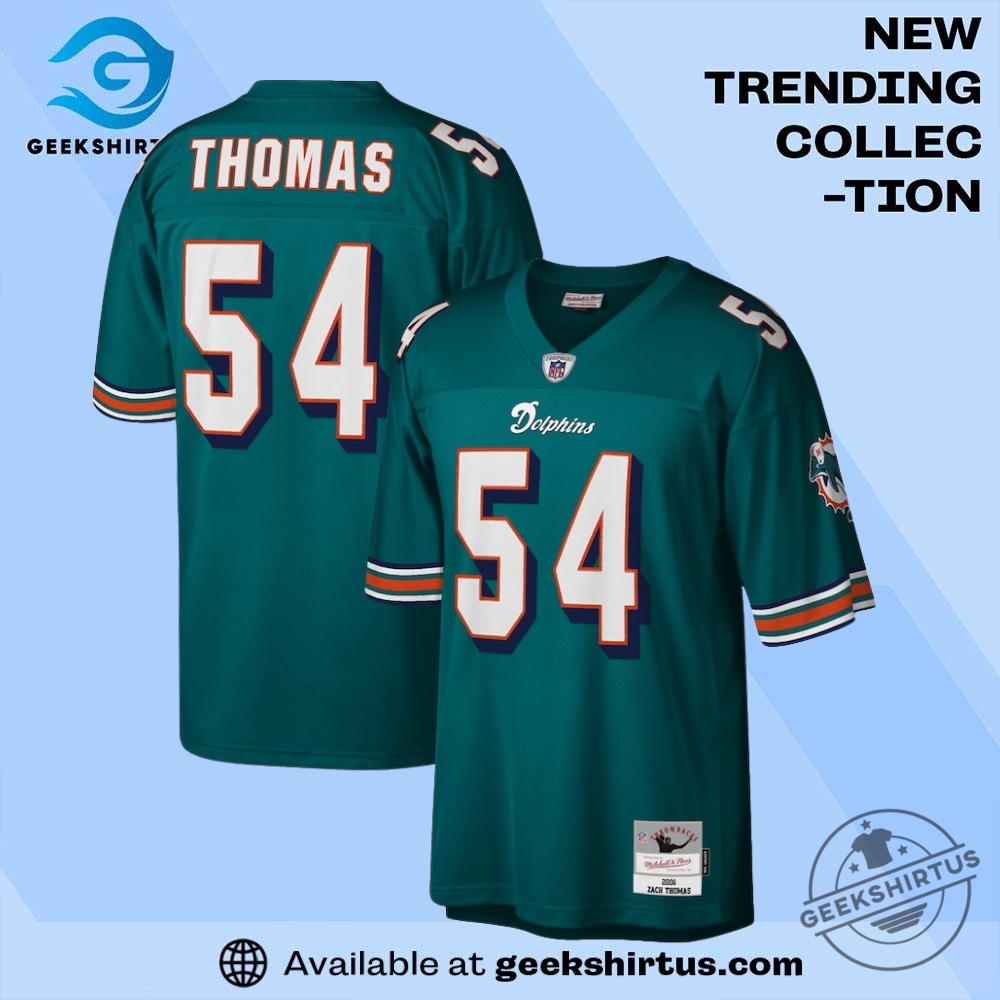 "Shop the Best Jerseys and Hoodies: Mountaineers to Rams Collection" 11 Mitchell And Ness Zach Thomas Miami Dolphins Aqua Legacy Replica Jersey