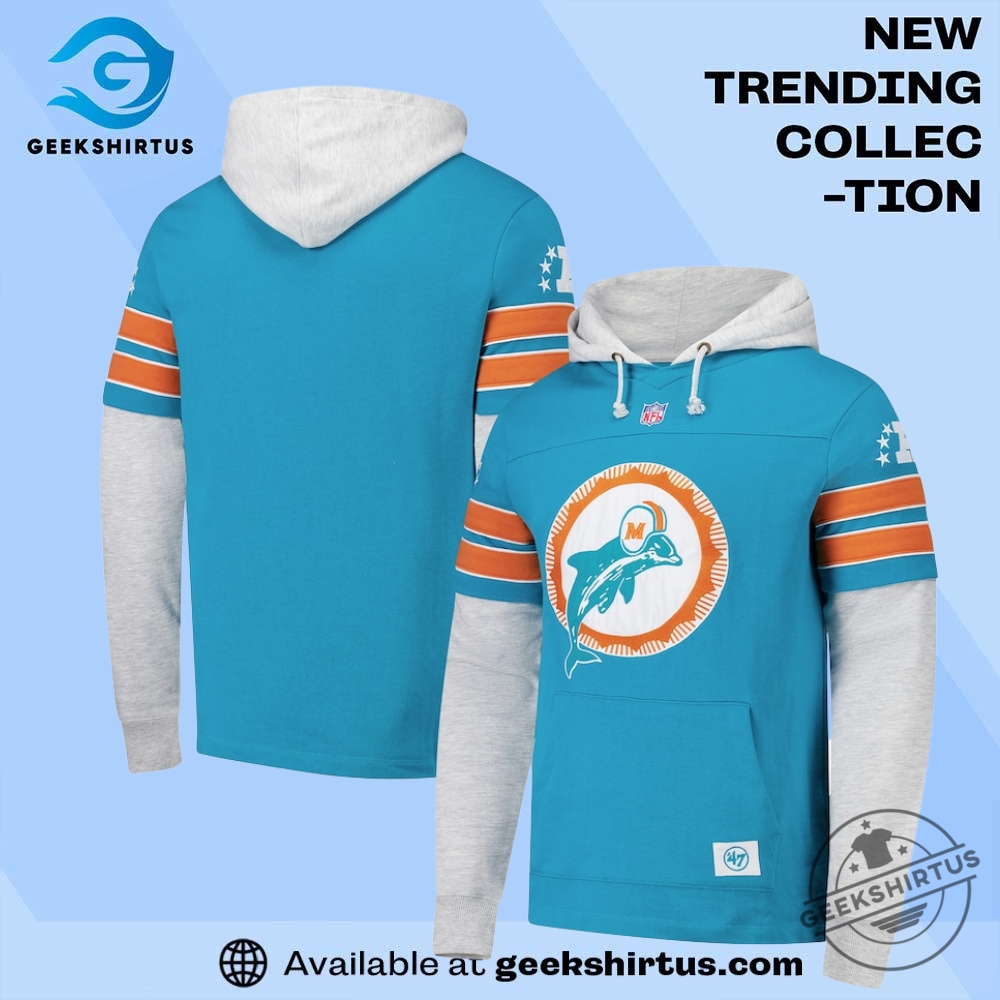 "Shop the Best Jerseys and Hoodies: Mountaineers to Rams Collection" 12 Miami Dolphins 47 Throwback Blitz Cornerback Pullover Shirt