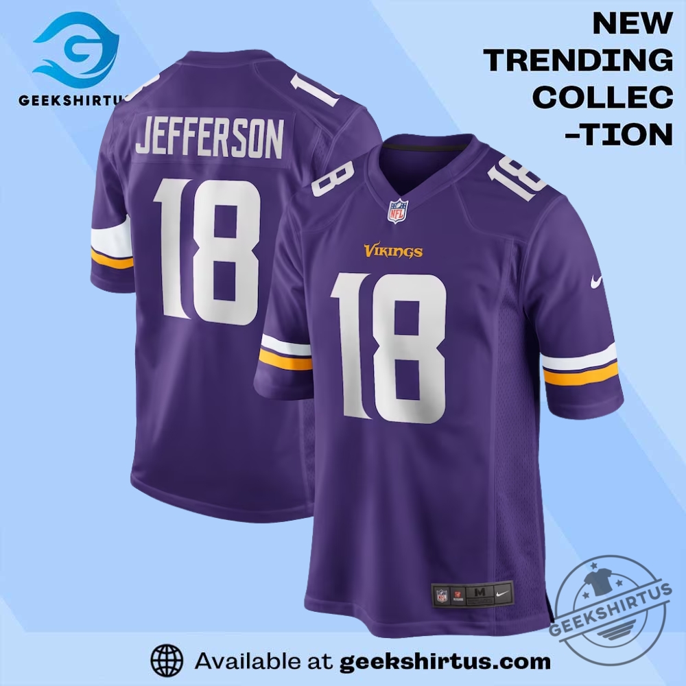 Justin Jefferson Minnesota Vikings Purple Game Jersey geekshirtus 1