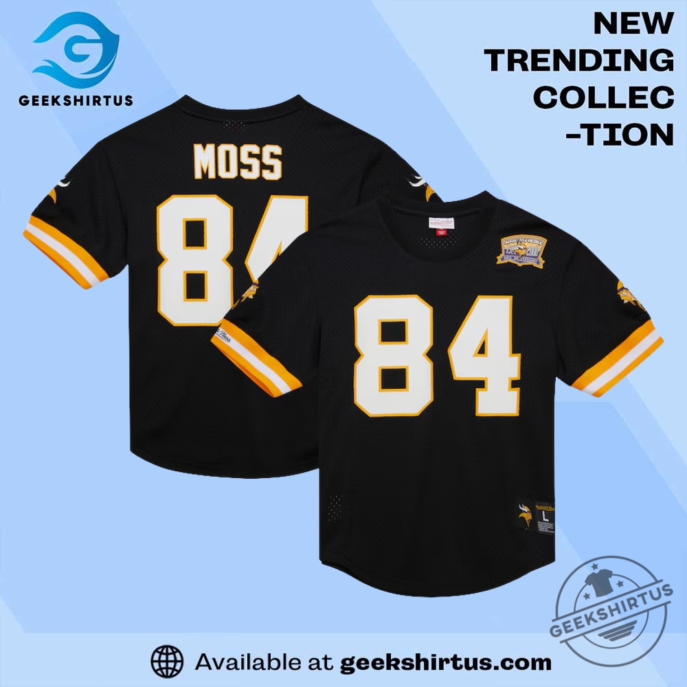 "Top NFL and Soccer Jerseys: Must-Have Game Day Apparel 2023" 4 Black Randy Moss Vikings Mitchell And Ness Retired Player Mesh Top