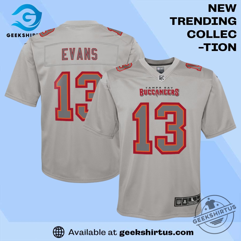 "Top NFL and Soccer Jerseys: Must-Have Game Day Apparel 2023" 8 Mike Evans Tampa Bay Buccaneers Atmosphere Gray Game Jersey