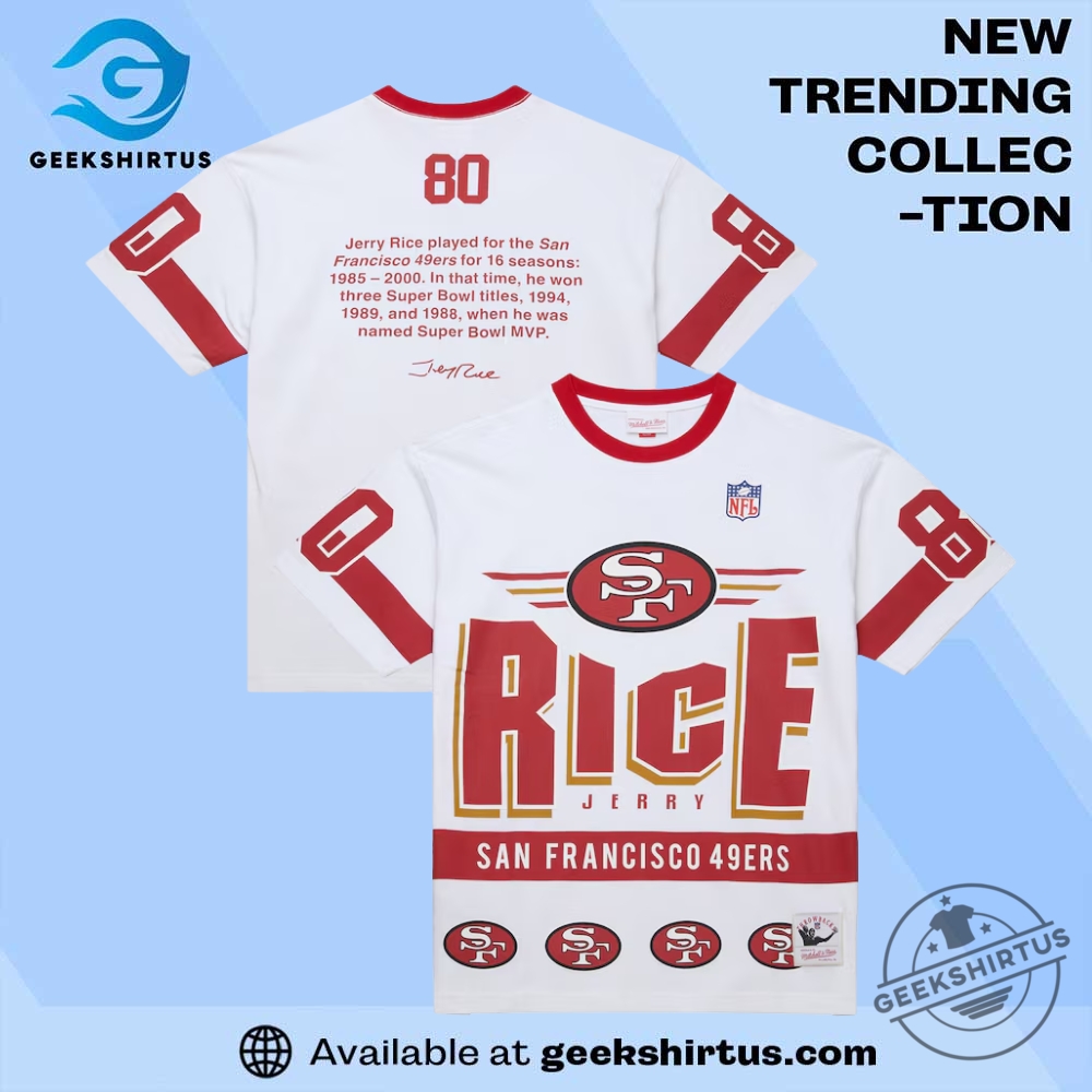 "Top 5 Iconic Summer Hawaiian Shirts: Movies, TV, and More" 14 Jerry Rice San Francisco 49Ers Mitchell And Ness T Shirt