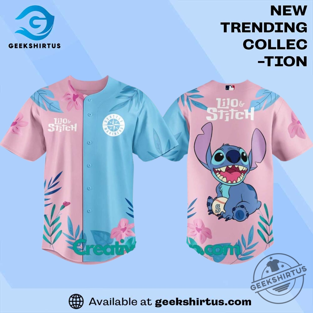 Seattle Mariners X Lilo Stitch Night Special Jersey geekshirtus 1
