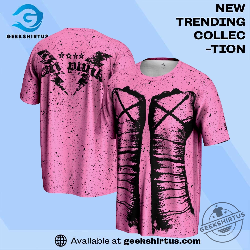 Cm Punk Prosphere Fists Pink T Shirt