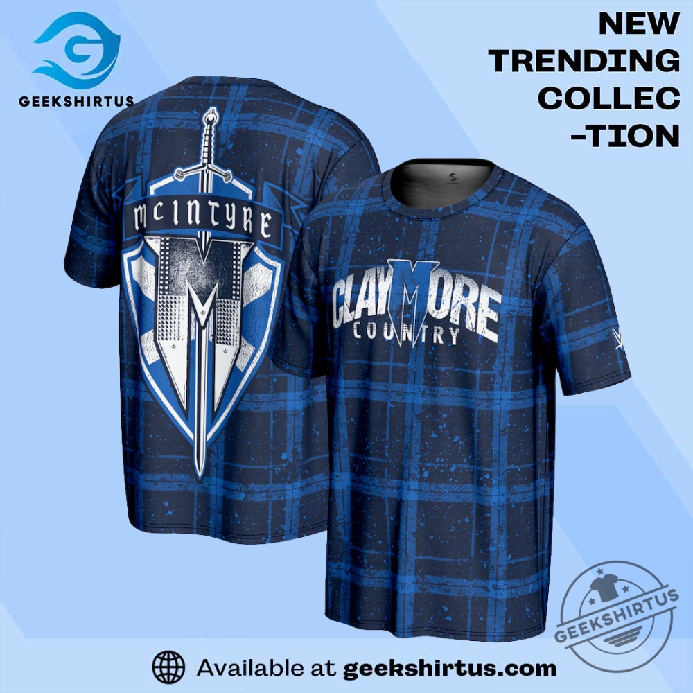 "Top WWE T-Shirts: Drew McIntyre and Finn Bálor Must-Haves" 4 Drew Mcintyre Prosphere Claymore Country T Shirt
