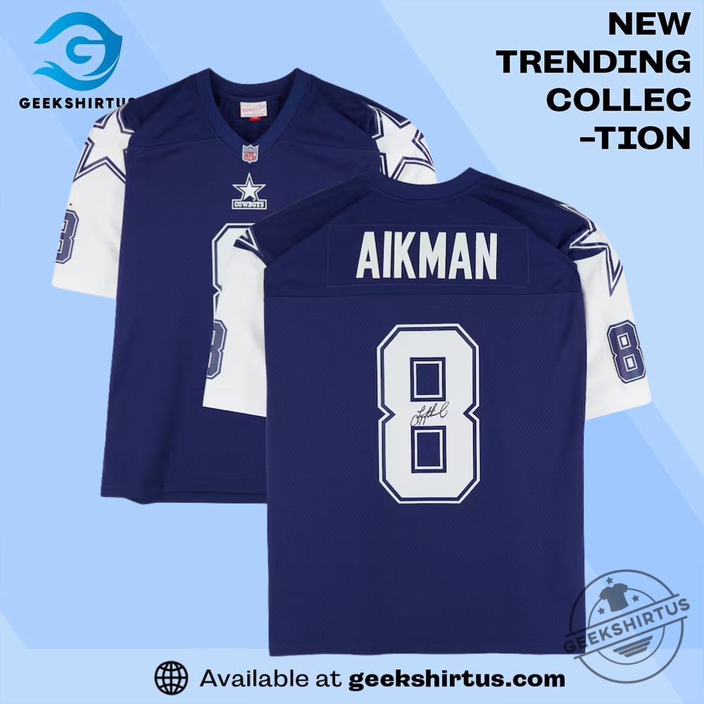 "Custom Jerseys & Unique Tumblers: Perfect Gift Ideas for 2023" 4 Troy Aikman Dallas Cowboys Autographed Mitchell And Ness Navy Legacy Jersey