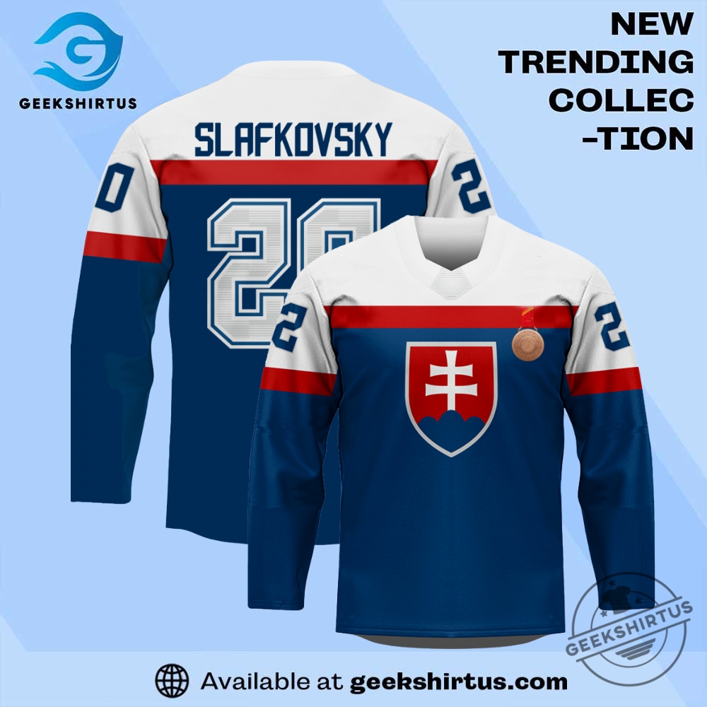 "Custom Jerseys & Unique Tumblers: Perfect Gift Ideas for 2023" 10 Slovakia Juraj Slafkovsky Bronze Replica Fan Jersey