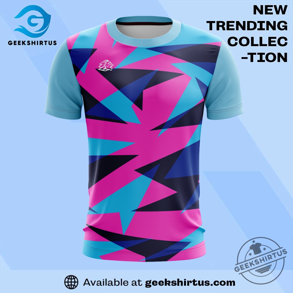 "Custom Jerseys & Unique Tumblers: Perfect Gift Ideas for 2023" 20 Pink Blue Patterned Soccer Jersey