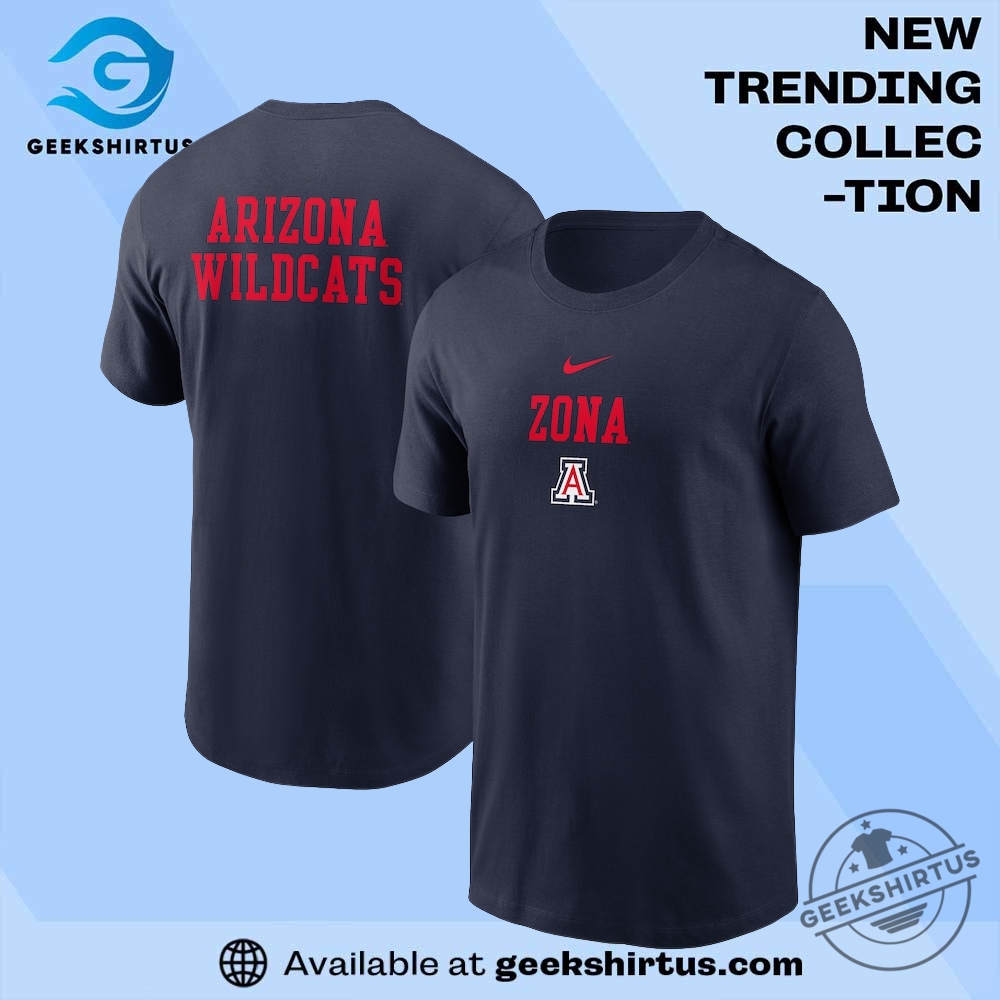 "Top Arizona Wildcats T-Shirts: Cactus, Comfort, and Champion Styles" 7 Arizona Wildcats 2 Hit Stacked Navy T Shirt