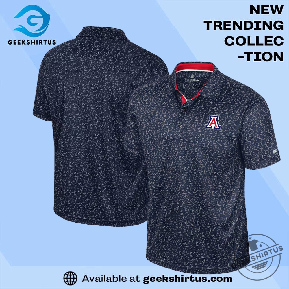 "Top Arizona Wildcats T-Shirts: Cactus, Comfort, and Champion Styles" 22 Arizona Wildcats Colosseum Sublimated Golf Navy Polo