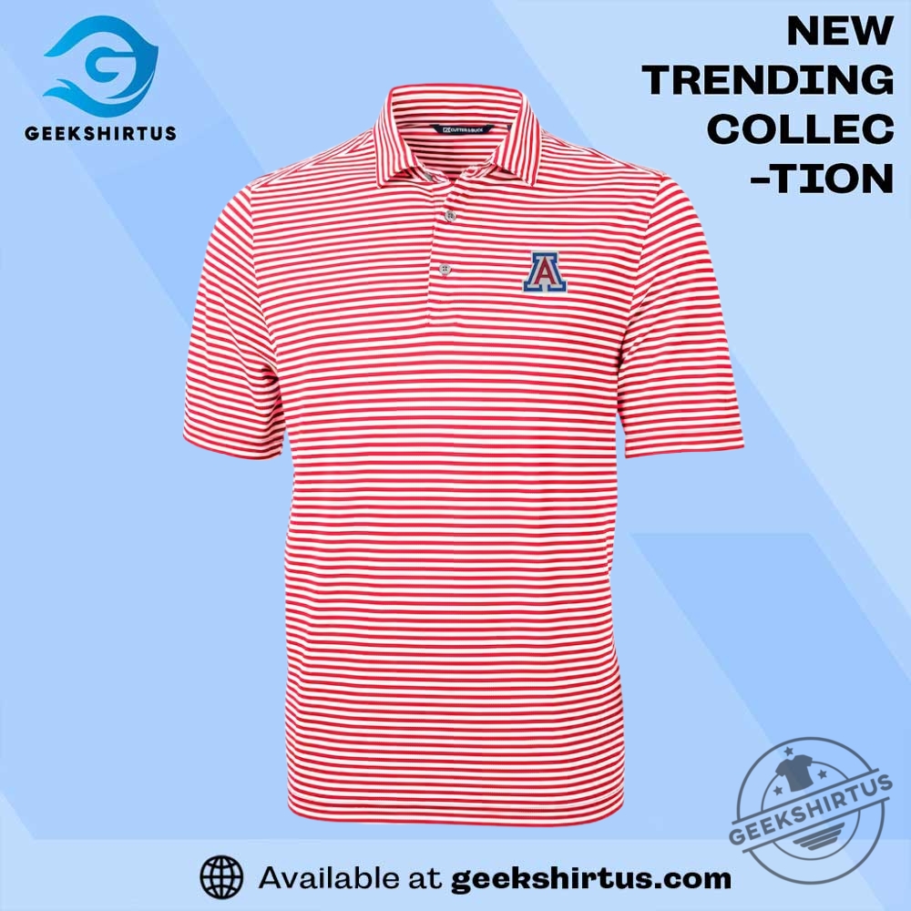 "Top Arizona Wildcats T-Shirts: Cactus, Comfort, and Champion Styles" 26 Arizona Wildcats Cutter And Buck Virtue Eco Pique Stripe Recycled Red Polo