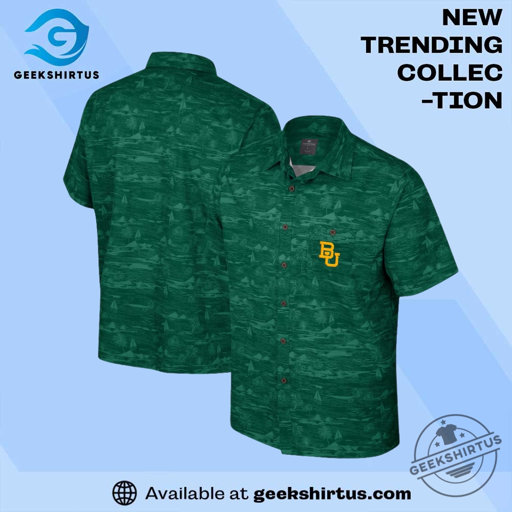 "Top 5 Must-Have Baylor Bears Green Shirts and Jerseys" 6 Baylor Bears Colosseum Ozark Button Up Green Shirt