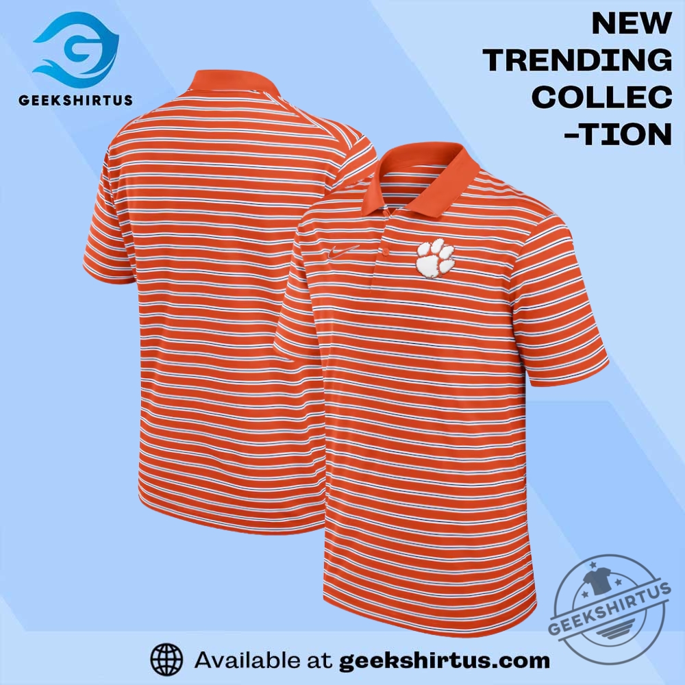 "Top 5 Must-Have Baylor Bears Green Shirts and Jerseys" 17 Clemson Tigers Nike Primetime Victory Striped Performance Polo