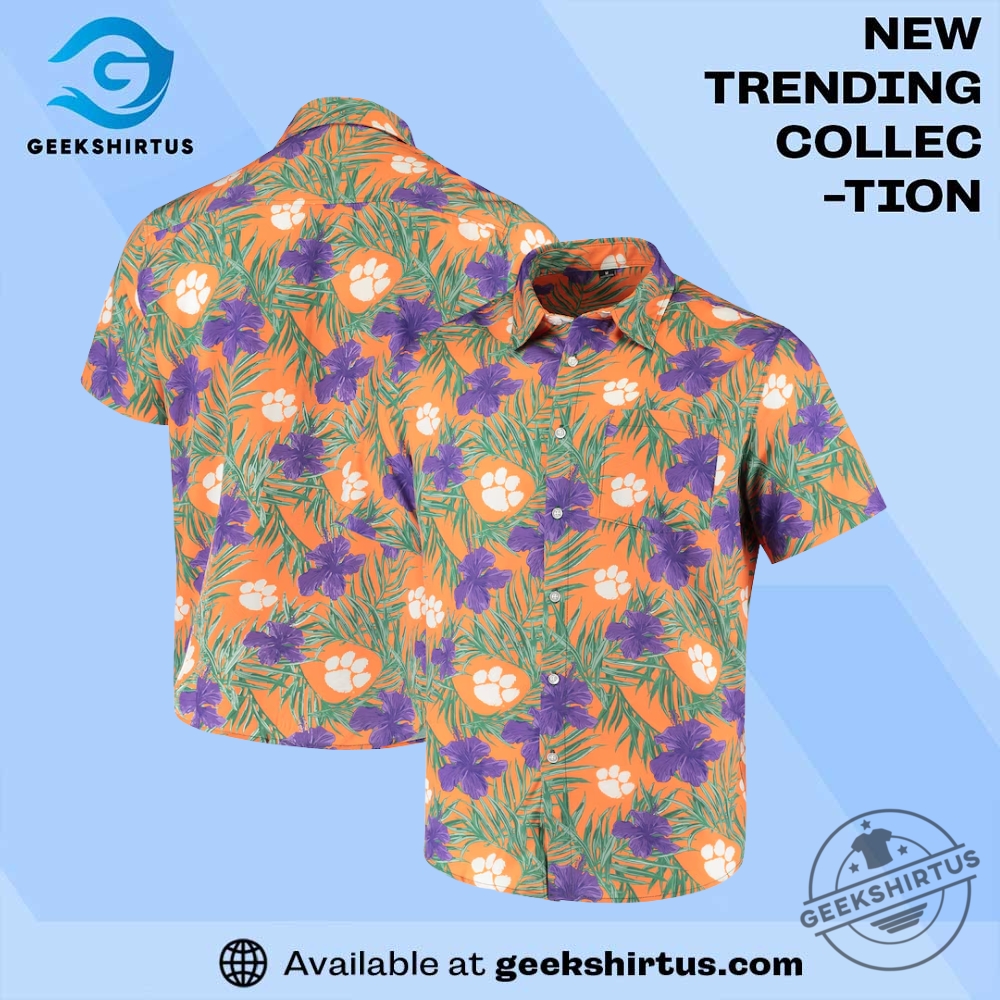 "Top 5 Must-Have Baylor Bears Green Shirts and Jerseys" 20 Clemson Tigers Floral Button Up Shirt Orange