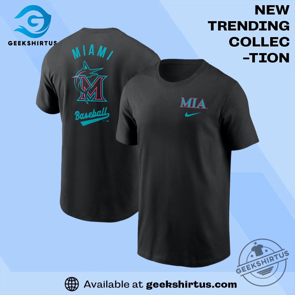 Miami Marlins 2025 City Connect T Shirt Black geekshirtus 1
