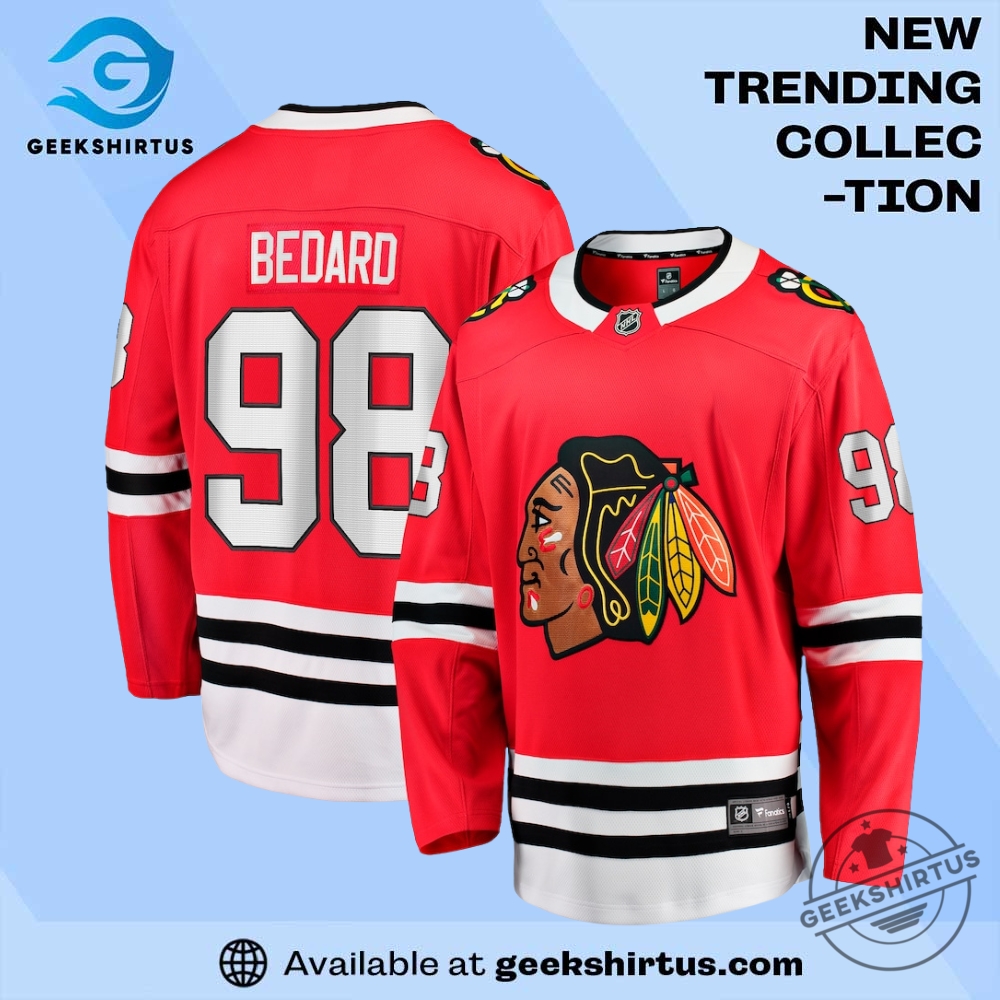"Top Sports Apparel: McLaren, Juneteenth, and New York Mets Jerseys" 21 Connor Bedard Red Chicago Blackhawks Home Breakaway Player Jersey