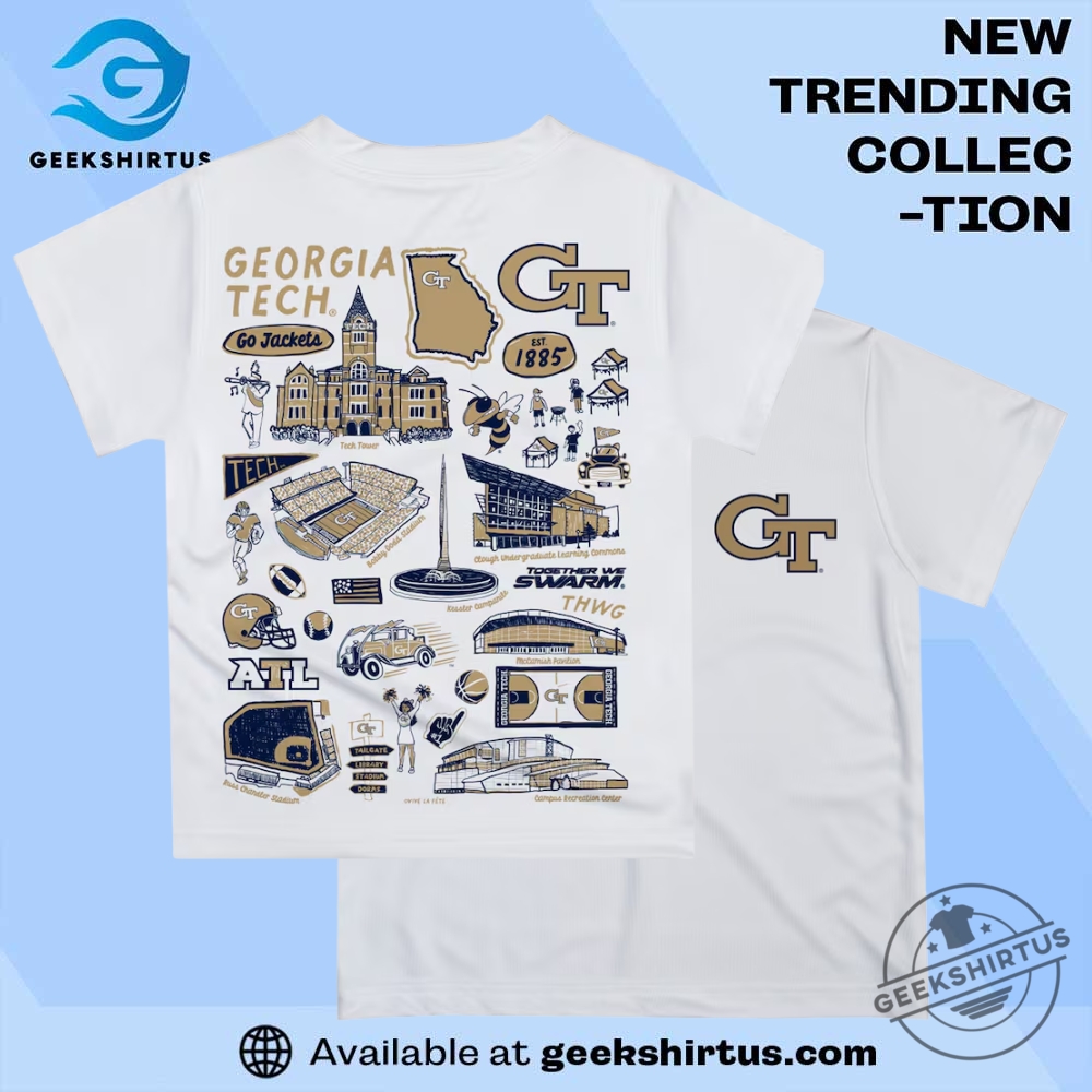"Top Georgetown Hoyas Allen Iverson Jerseys and Apparel Collection" 8 Georgia Tech Yellow Jackets Vive La Fete Toddler Impressions Artwork T Shirt White