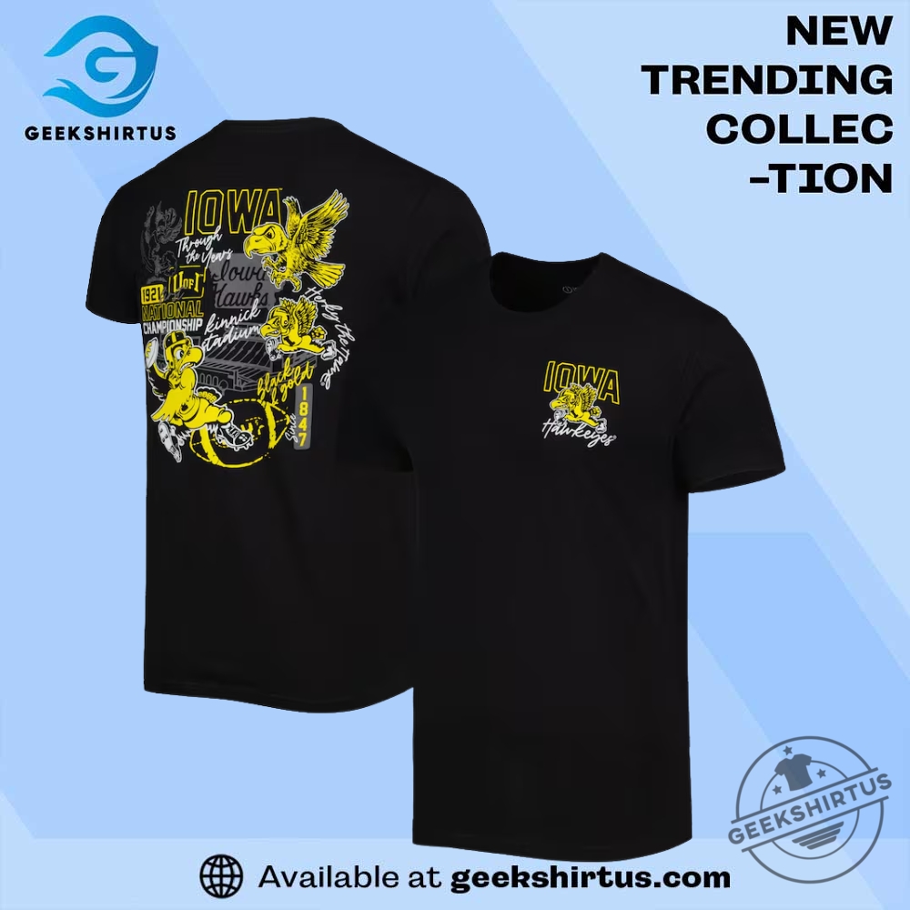 "Top 2025 NCAA T-Shirts: Must-Have Fan Gear for Every Game" 3 Iowa Hawkeyes Vintage Through The Years Two Hit T Shirt Black