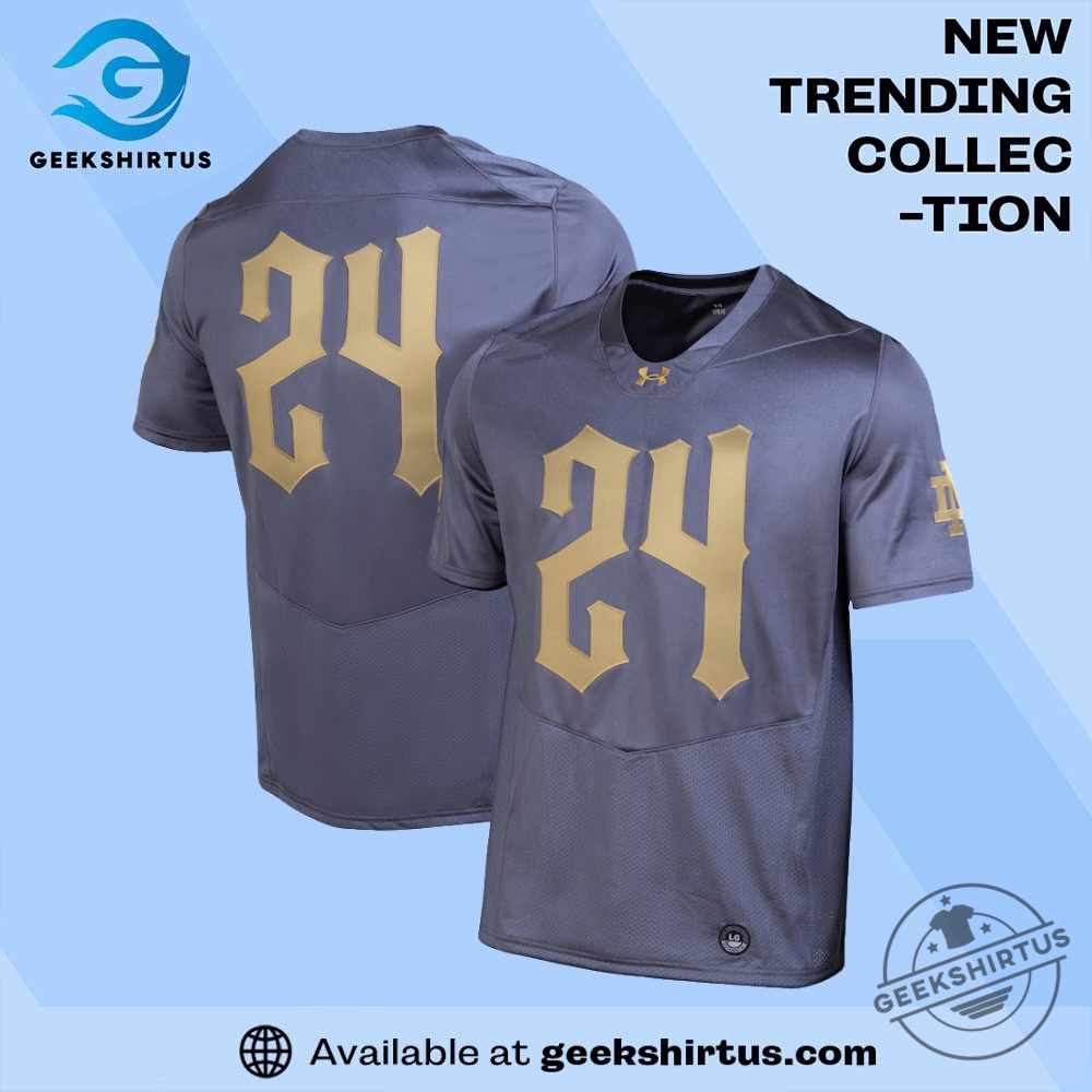 "Top 2025 NCAA T-Shirts: Must-Have Fan Gear for Every Game" 12 Notre Dame Fighting Irish Under Armour Shamrock Series Replica Jersey Navy