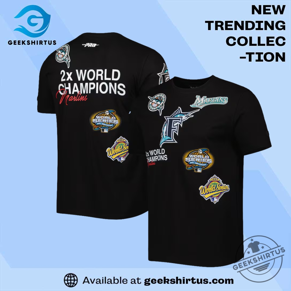 "Top Sports Apparel Picks: Jerseys and Caps for Ultimate Fans" 4 Florida Marlins Pro Standard Championship T Shirt Black